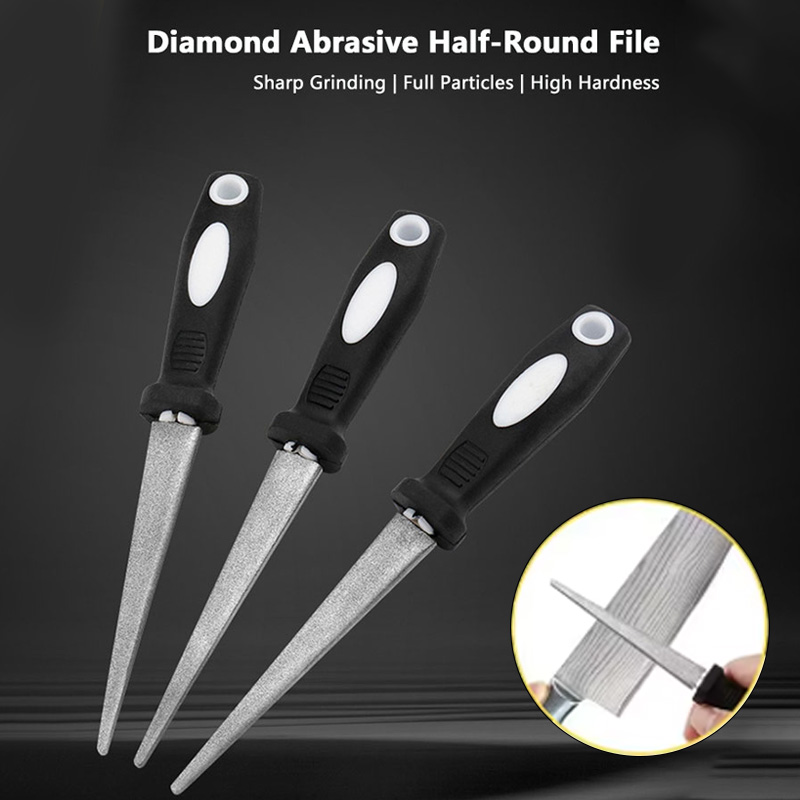 Gardening Tools Knife - เครื่องลับคมเพชร ตะไบโลหะสองด้าน สำหรับกรรไกร เครื่องมือทำสวน ที่ลับคมแบบสองด้าน ดีไซน์แบนและโค้ง