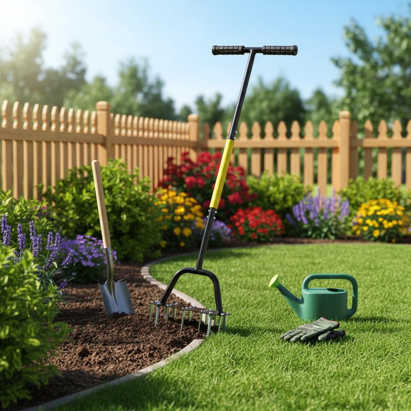 เครื่องตัดขอบสนามหญ้าแบบครึ่งว - Gardening Tools Spade บทวิจารณ์และราคา