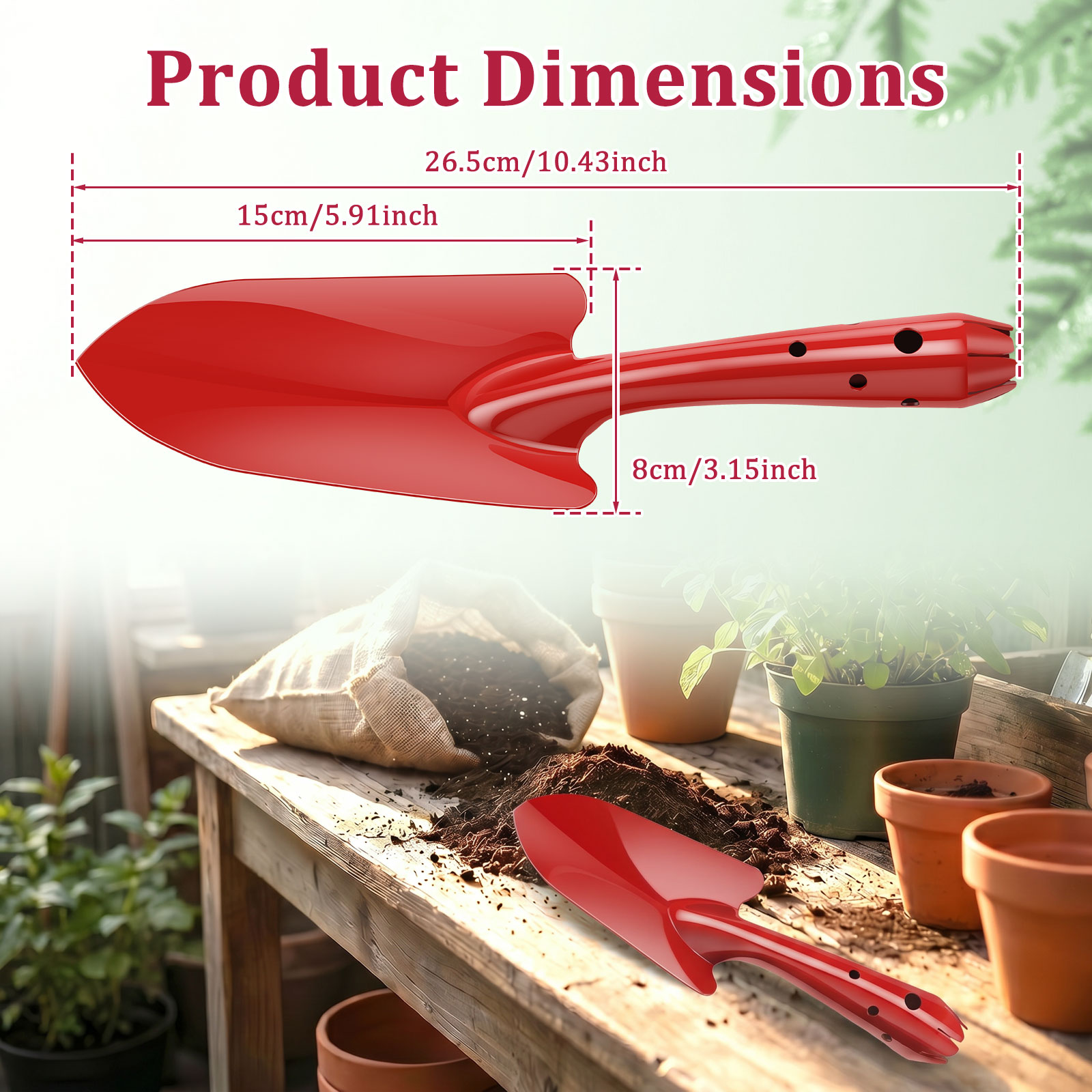 จอบสวนโลหะกันสนิม จอบมือขนาดเล - Garden Hand Trowel บทวิจารณ์และราคา
