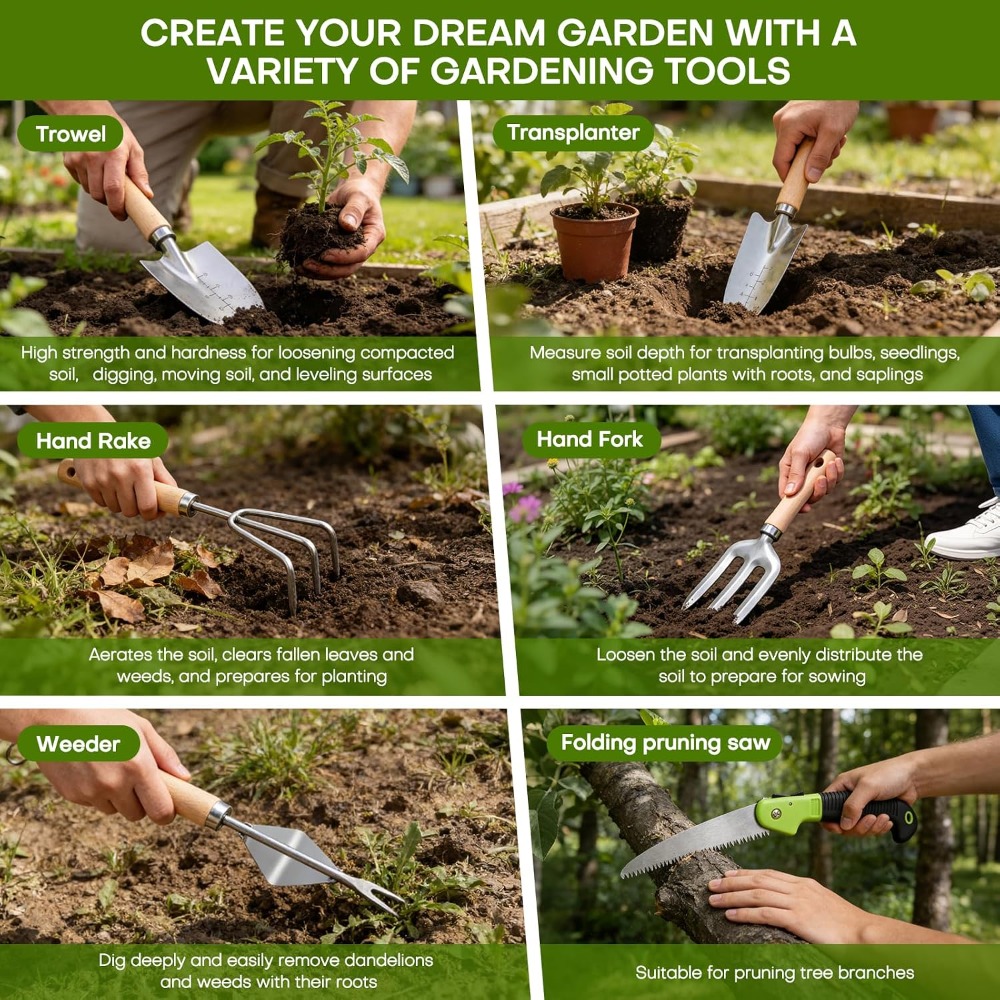 ชุดเครื่องมือทำสวน 62 ชิ้น พร้ - Gardening Tools Knife บทวิจารณ์และราคา
